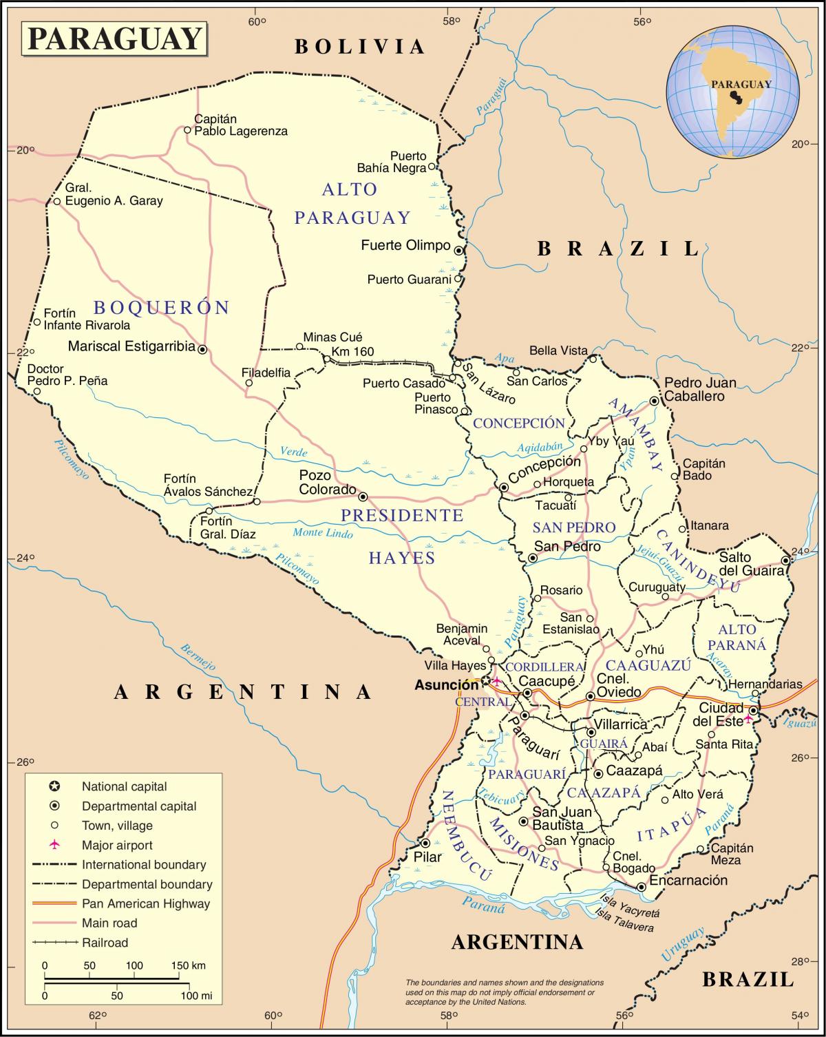 Carte de cateura Paraguay 