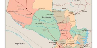 Carte du Paraguay, dans les villes