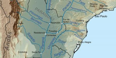 Carte de la rivière Paraguay