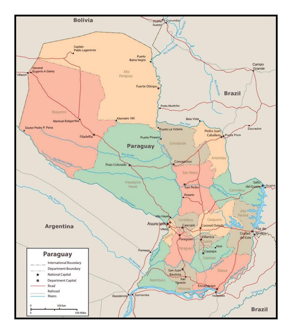 Carte du Paraguay