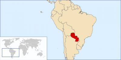 Le Paraguay emplacement sur la carte du monde